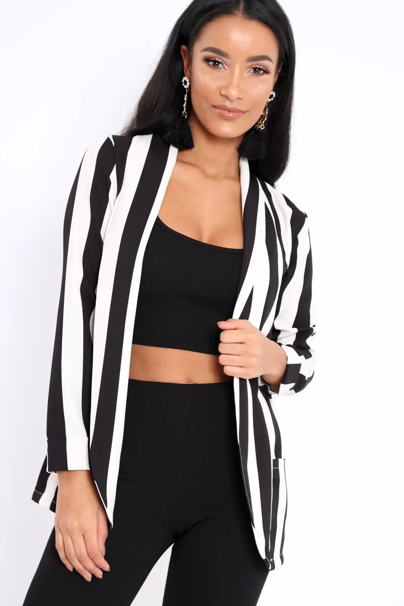 Black Stripe Blazer - Rockie