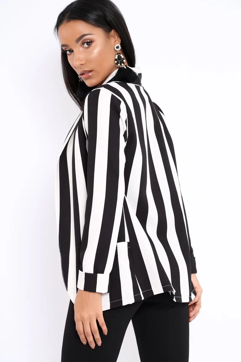 Black Stripe Blazer - Rockie