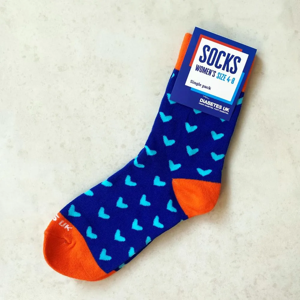 Blue Hearts Diabetes UK Socks (INT)