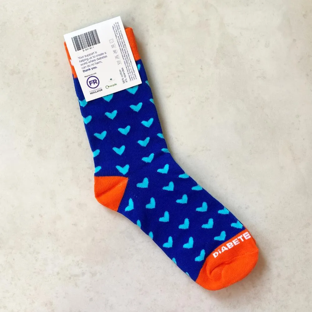 Blue Hearts Diabetes UK Socks (INT)