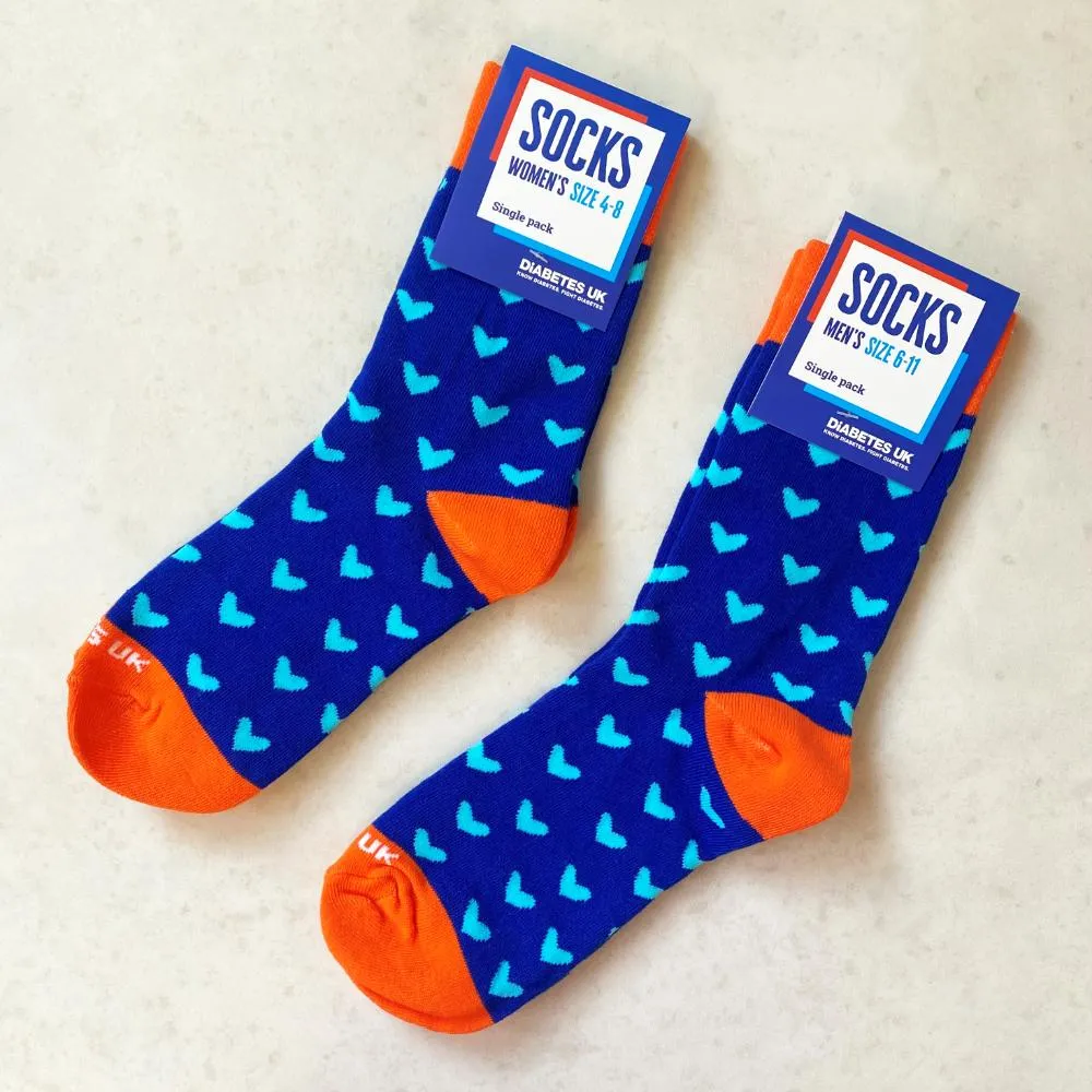 Blue Hearts Diabetes UK Socks (INT)