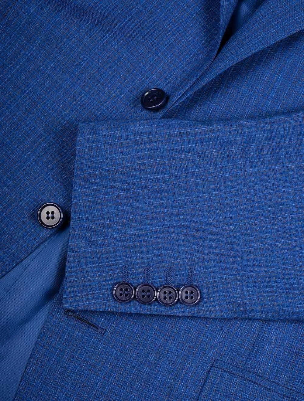 Blue Micro Check Classic Fit Suit Blue