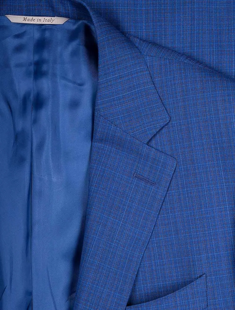 Blue Micro Check Classic Fit Suit Blue