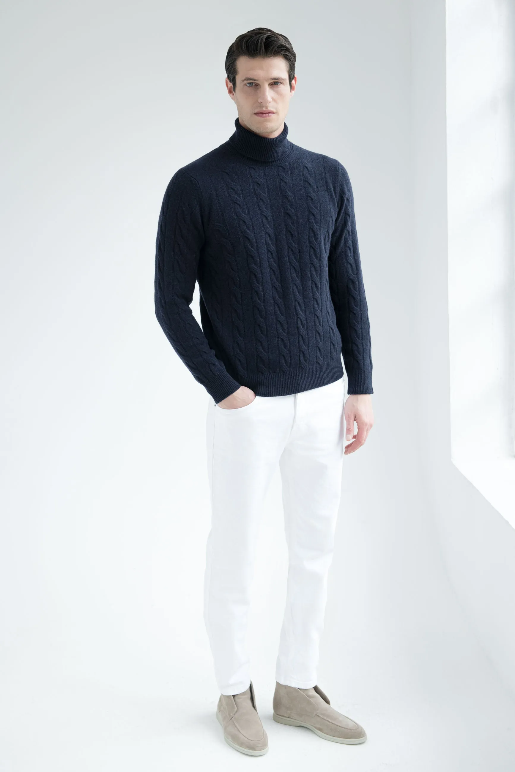 Blue turtleneck – Made in Italy