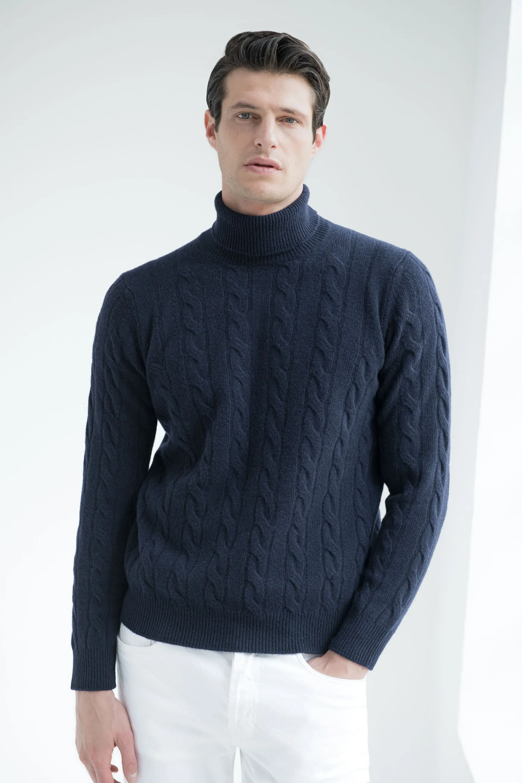 Blue turtleneck – Made in Italy