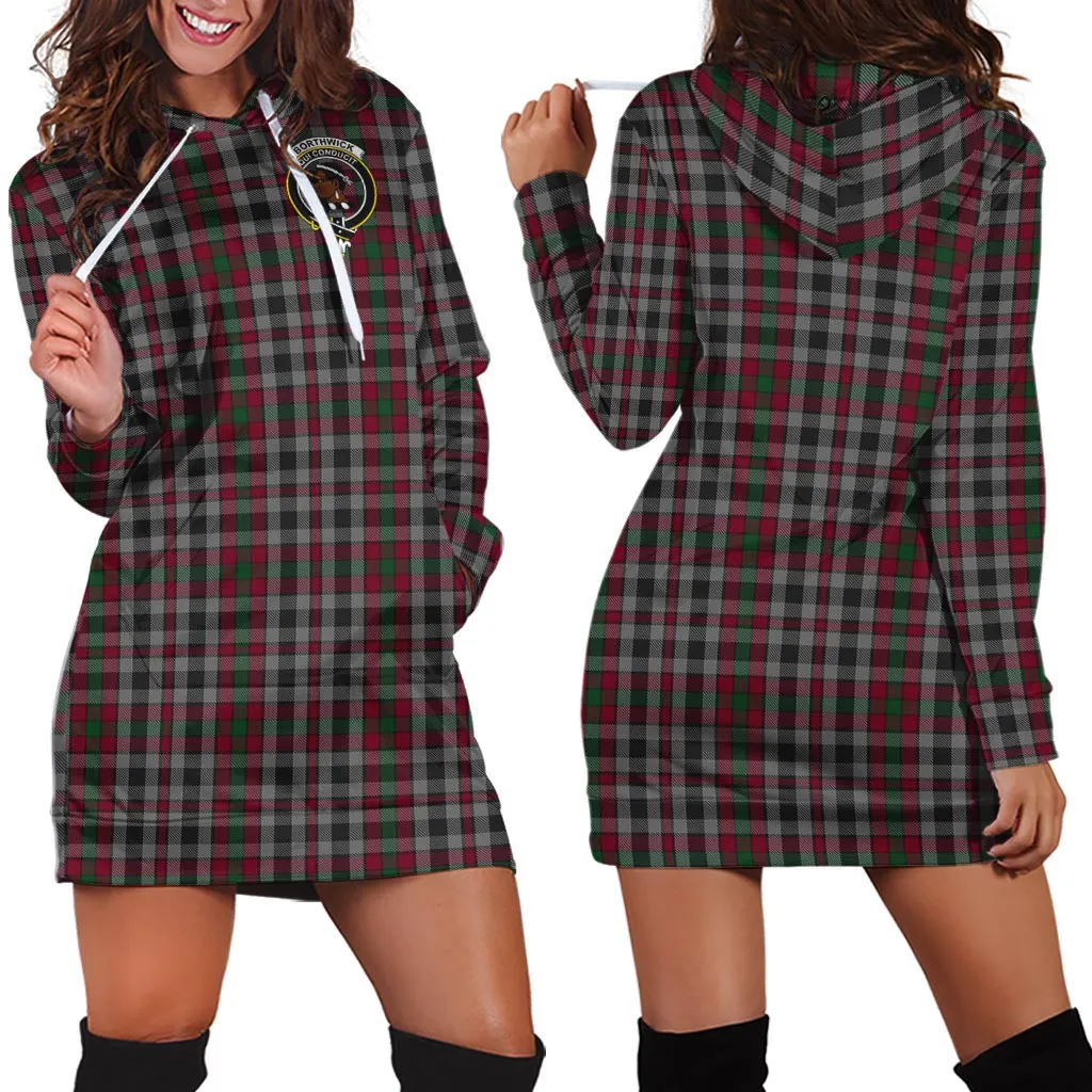 Borthwick Tartan Hoodie Dress with Family Crest