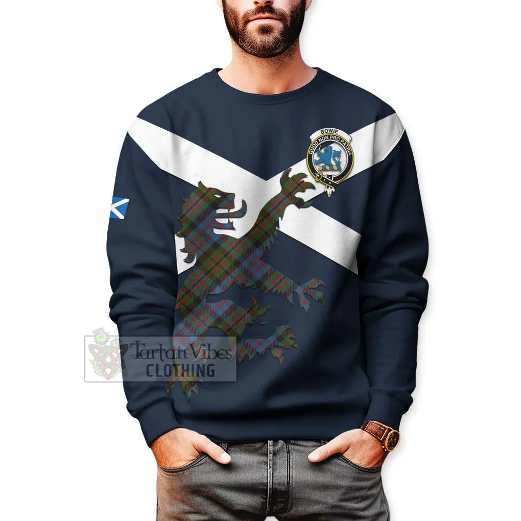 Bowie Tartan Lion Rampant Sweatshirt  Proudly Display Your Heritage with Alba Gu Brath and Clan Name