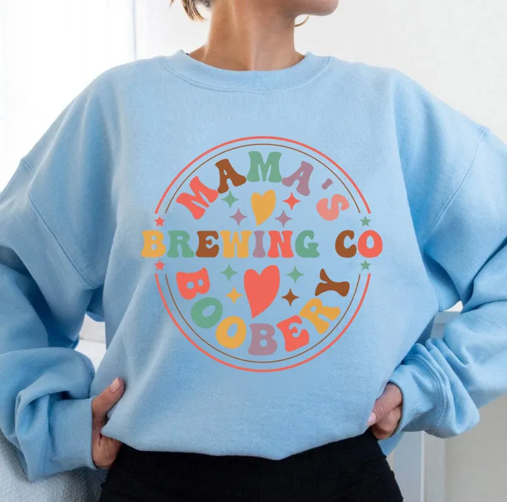 Brewing Co Sweatshirt, Funny Breast Feeding Crewneck Sweatshirt, Mama's Boobery Pullover, New Mom Sweatshirt, Mother's Day Sweatshirt