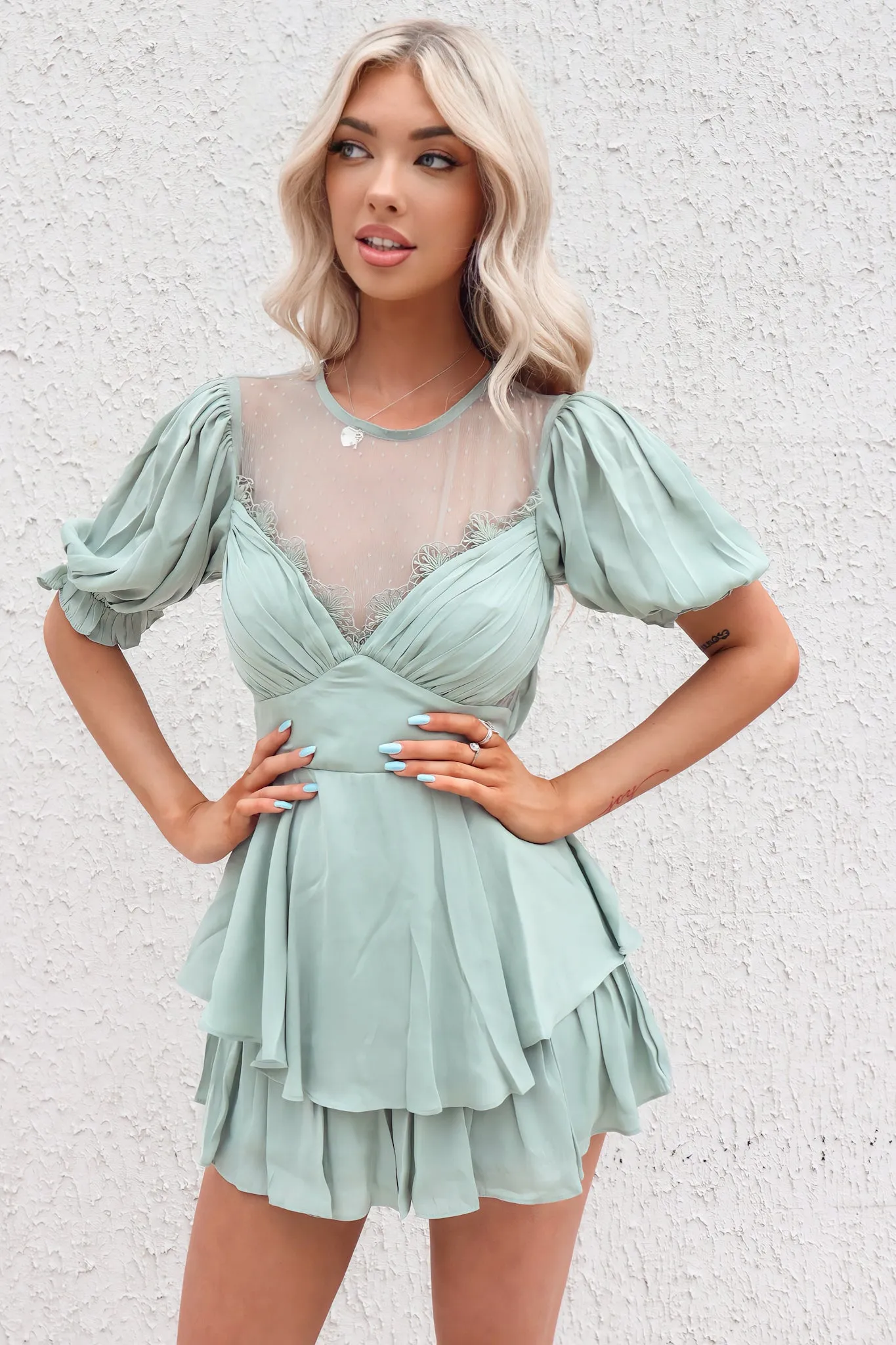 Bridgerton Playsuit - Pistachio