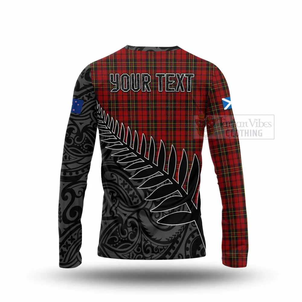 Brodie Crest Tartan Long Sleeve T-Shirt with New Zealand Silver Fern Half Style