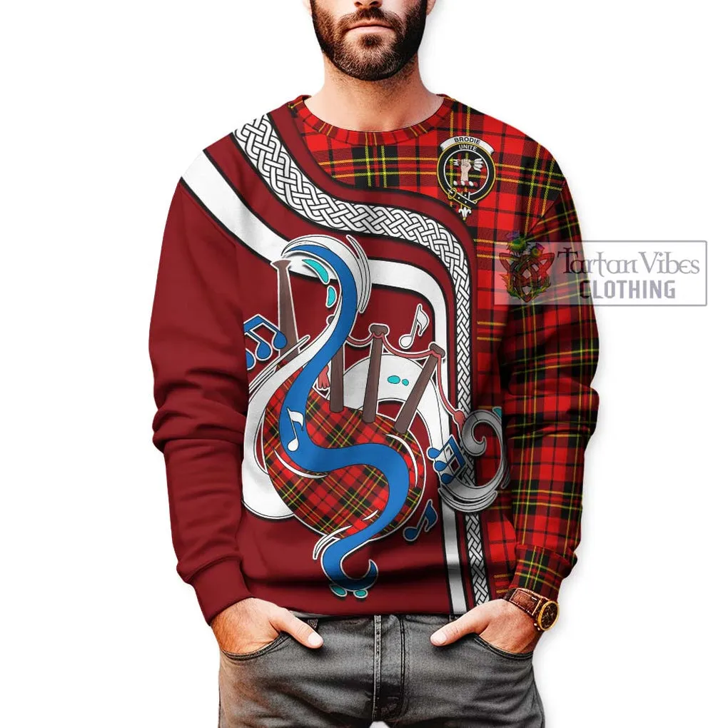 Brodie Modern Tartan Sweatshirt with Epic Bagpipe Style