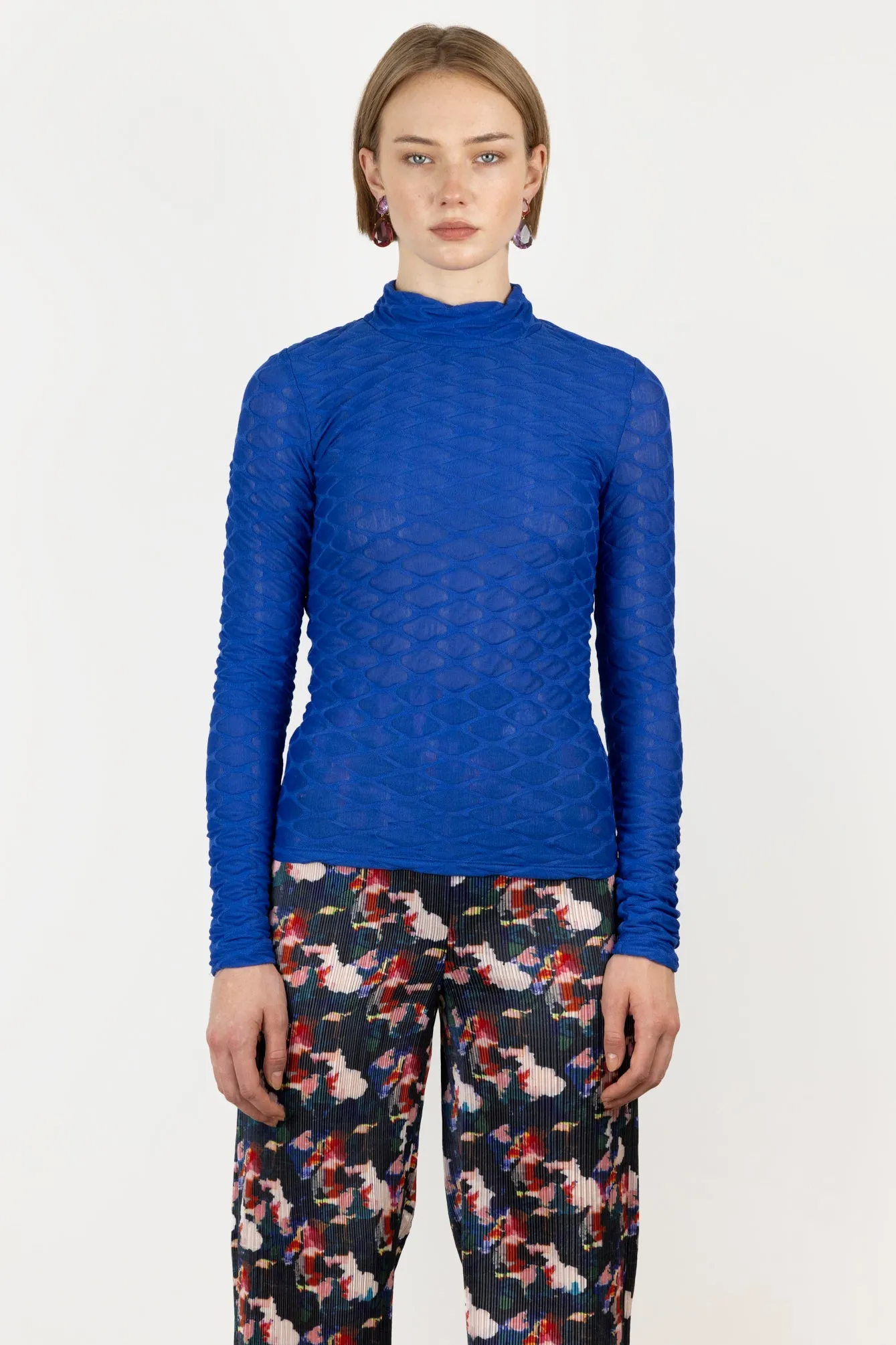 Bubble Wrap Turtleneck Blue