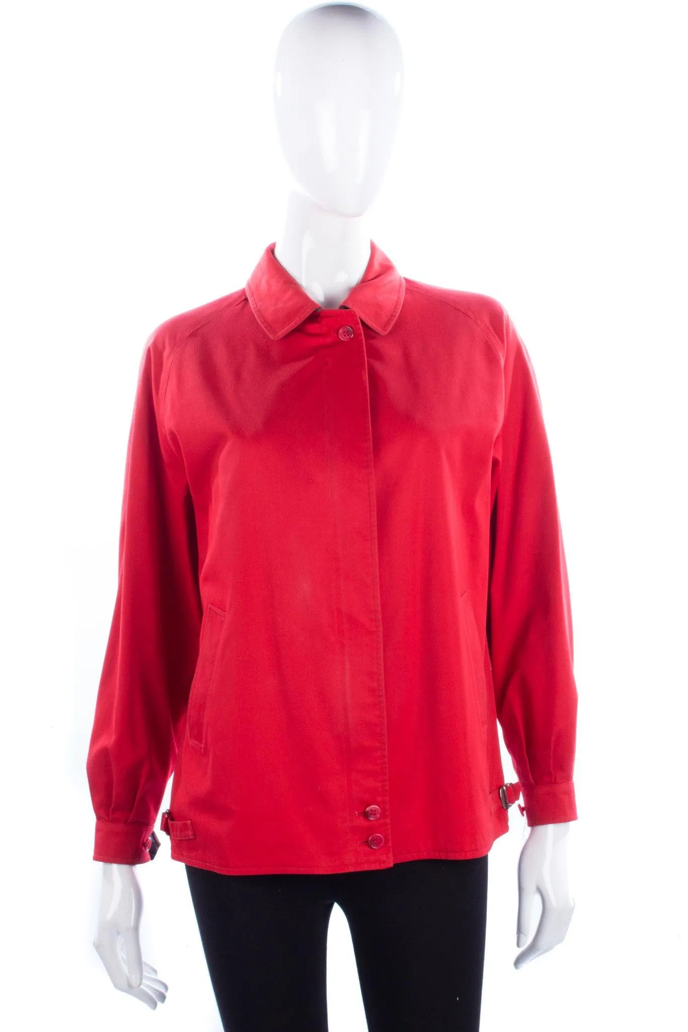 Burberrys Red Zip Up Jacket Size12/14