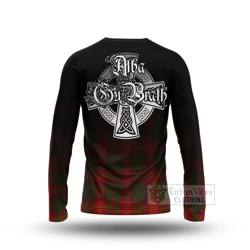 Burns Tartan Long Sleeve T-Shirt Featuring Alba Gu Brath Family Crest Celtic Inspired