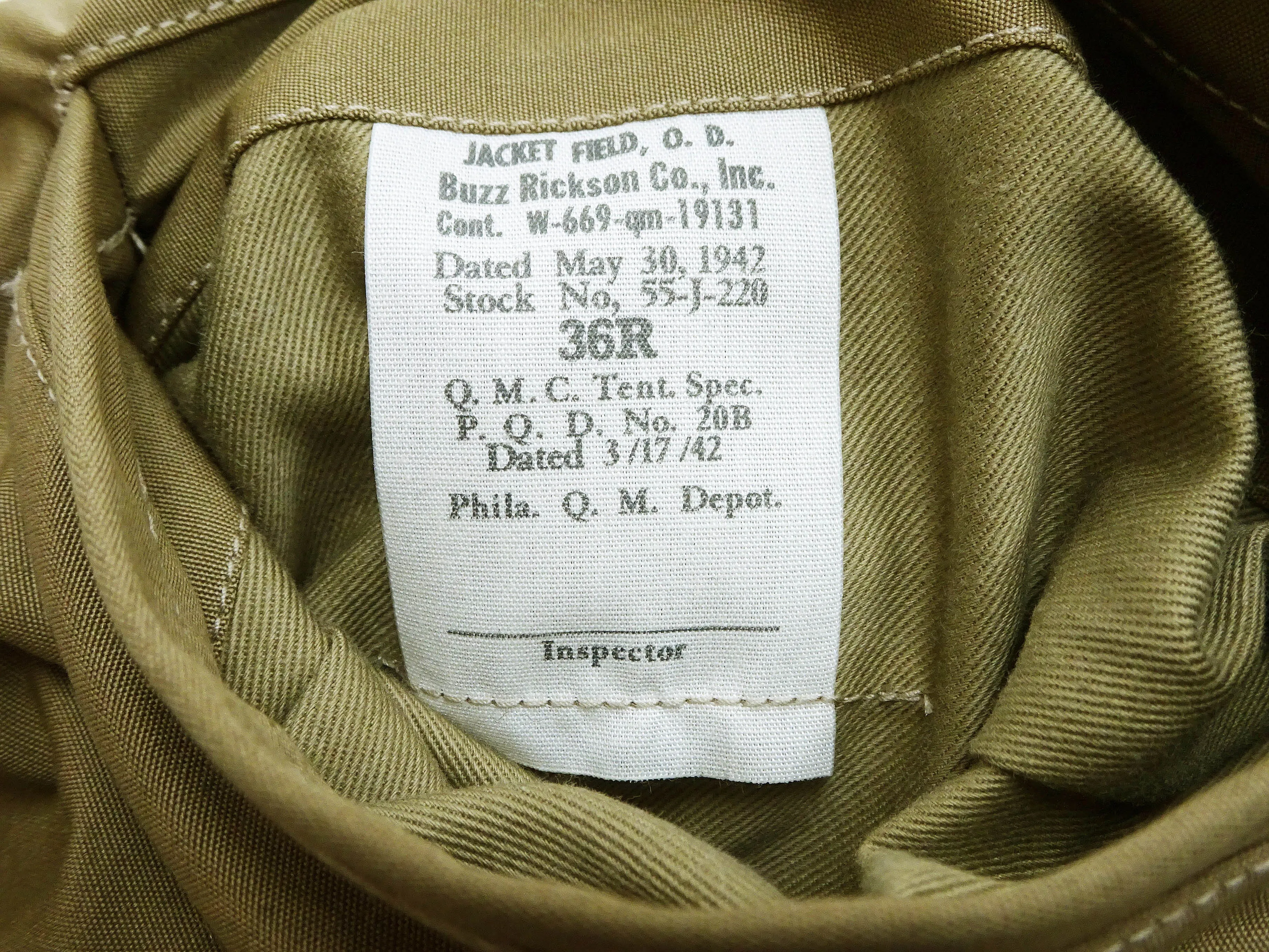 Buzz Rickson Jacket Men's Reproduction WWII US Army M-41 Field Jacket BR15332 Olive Drab