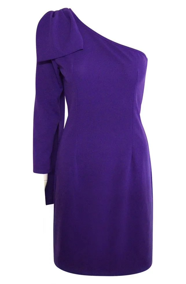 Carmen purple one shoulder midi dress - one size fits 8-12