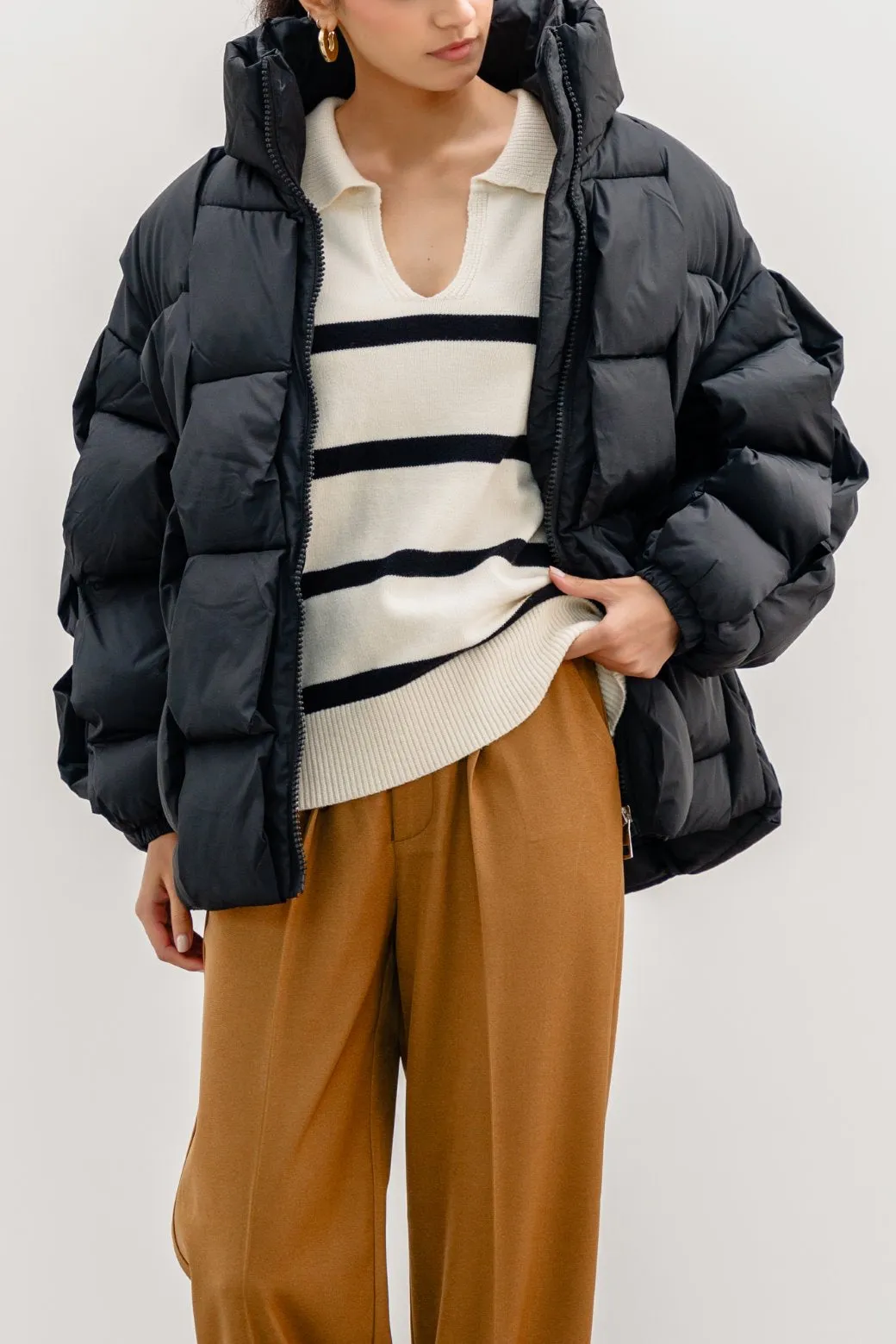 CHAIN QUILT PUFFER JACKET