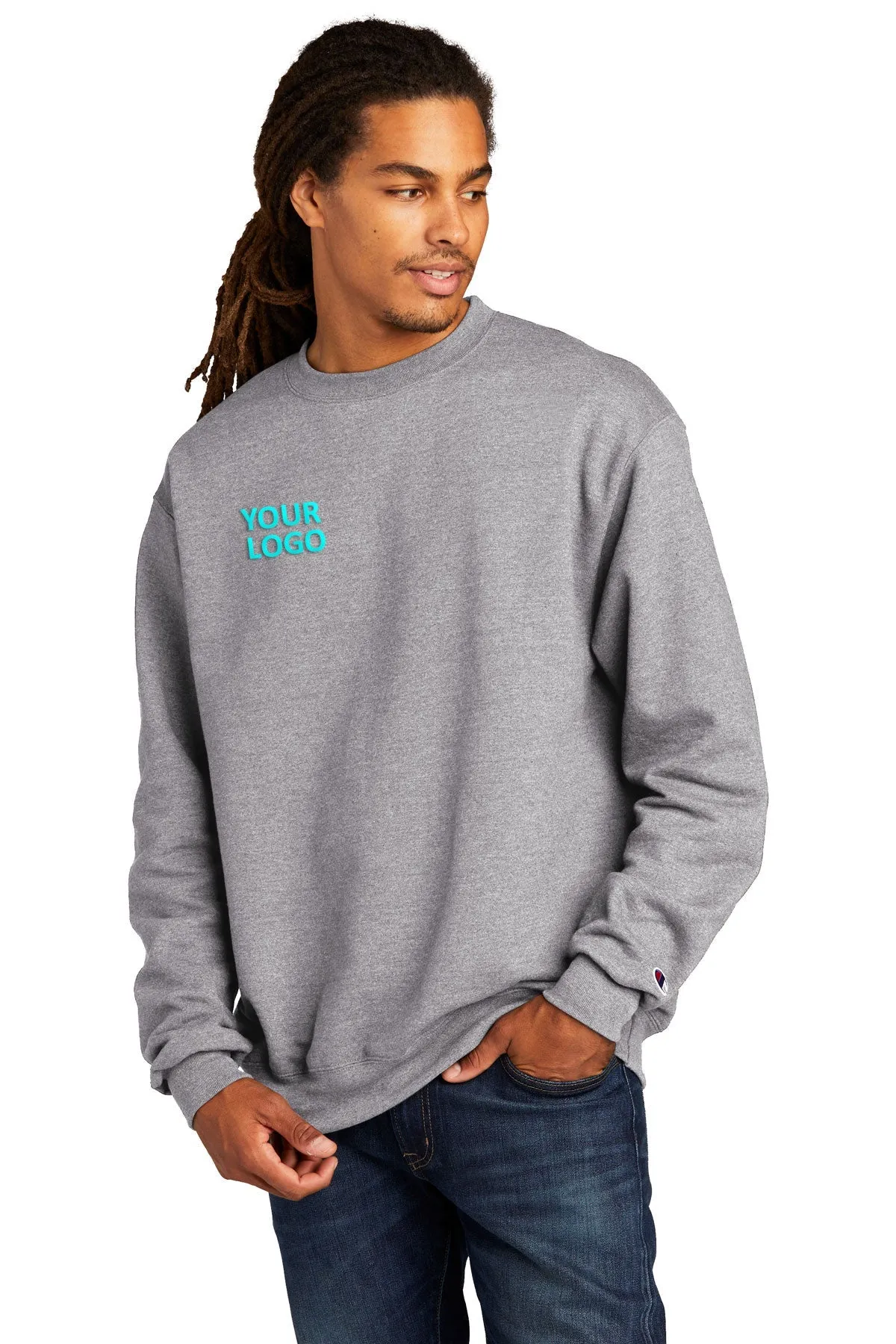 Champion Eco Fleece Crewneck Sweatshirt, Light Steel