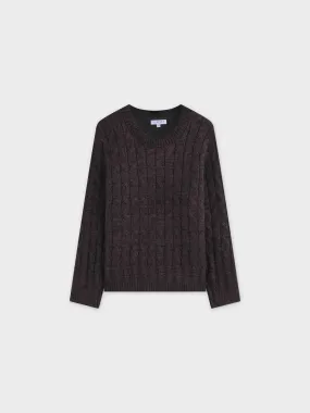 Chunky Heathered Cable sweater-Black/Brown