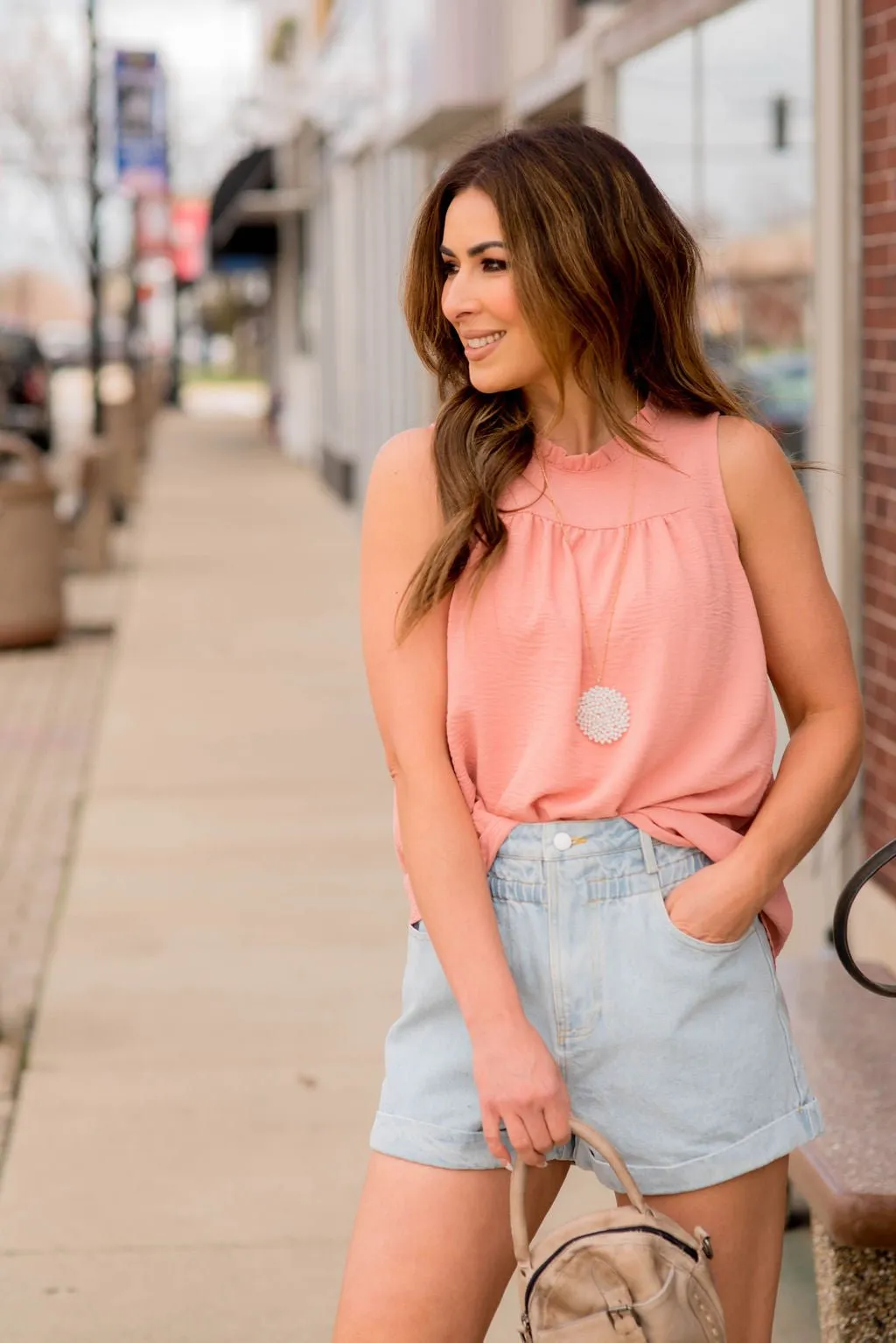 Cinched Neck Bibbed Tank