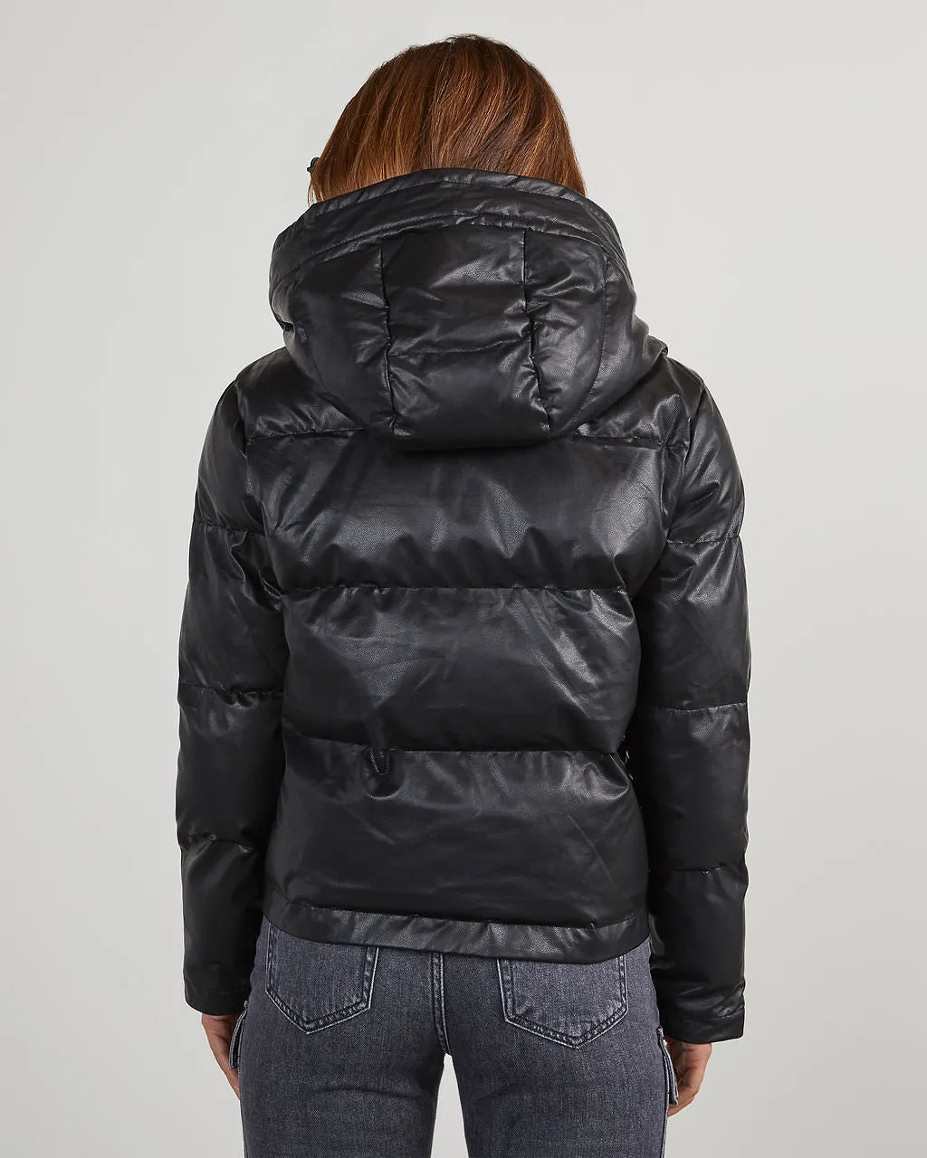 City Limits Faux Leather Puffer Jacket