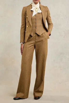 Classic Plaid Double Breasted Blazer & Pants Set