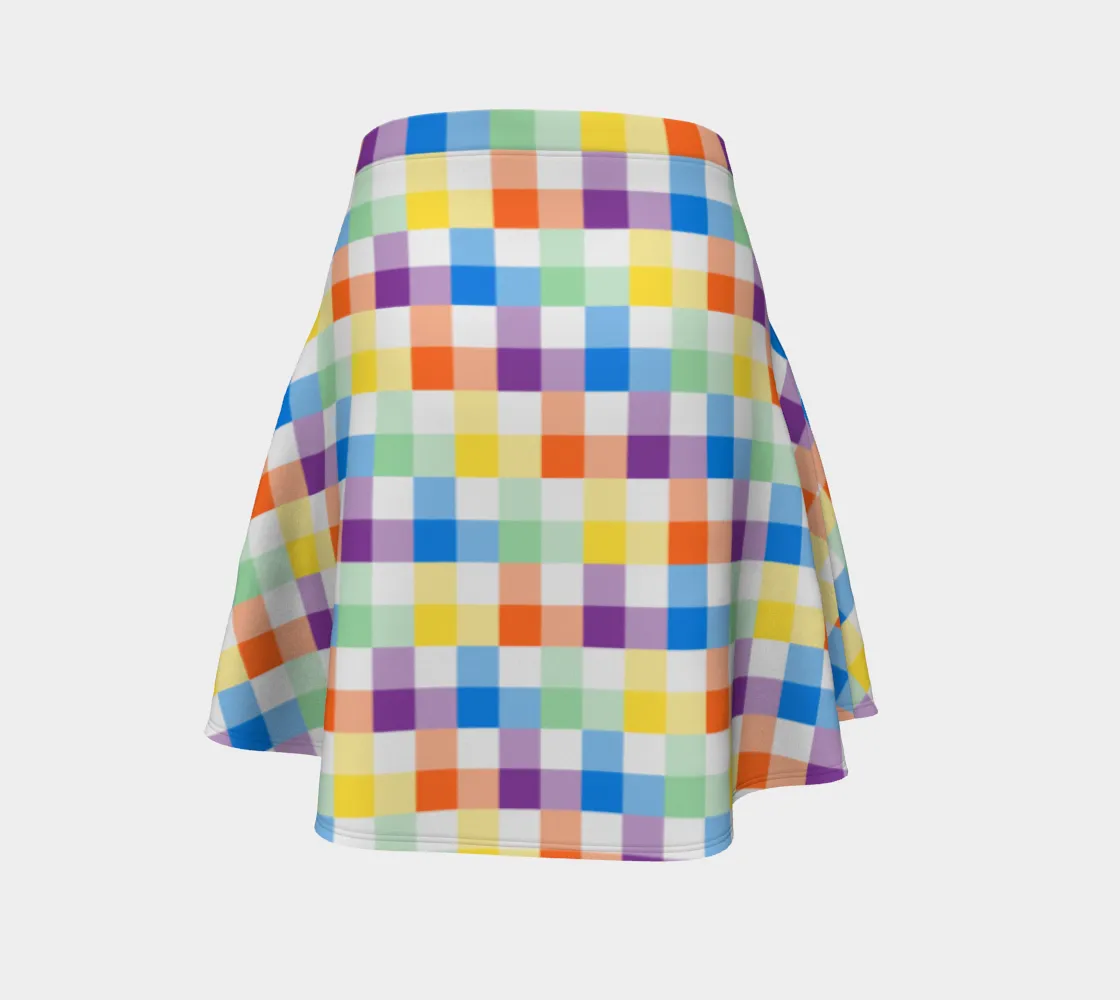 Confetti Pixels Flare Skirt