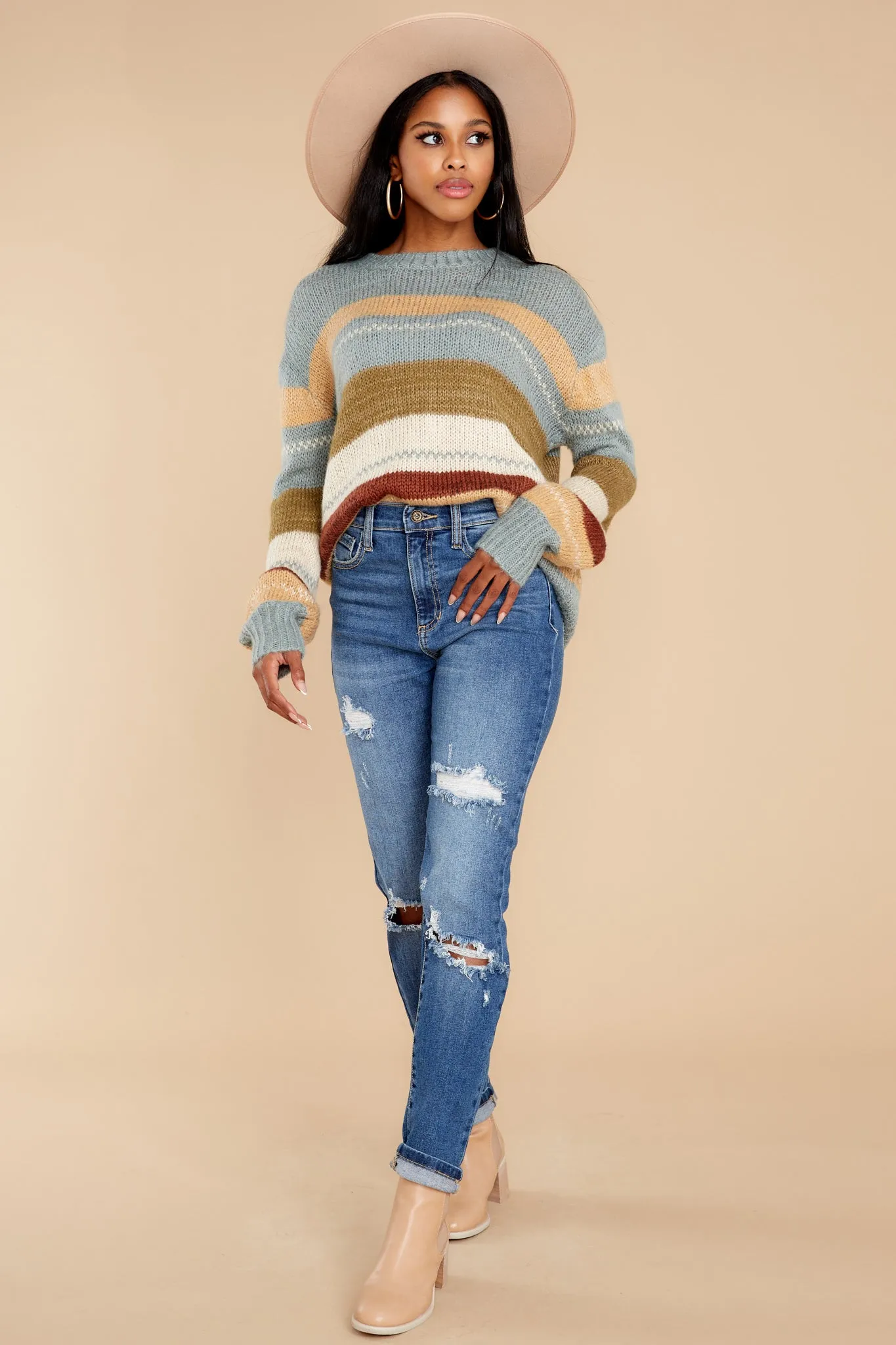 Constant Change Grey Colorblock Sweater