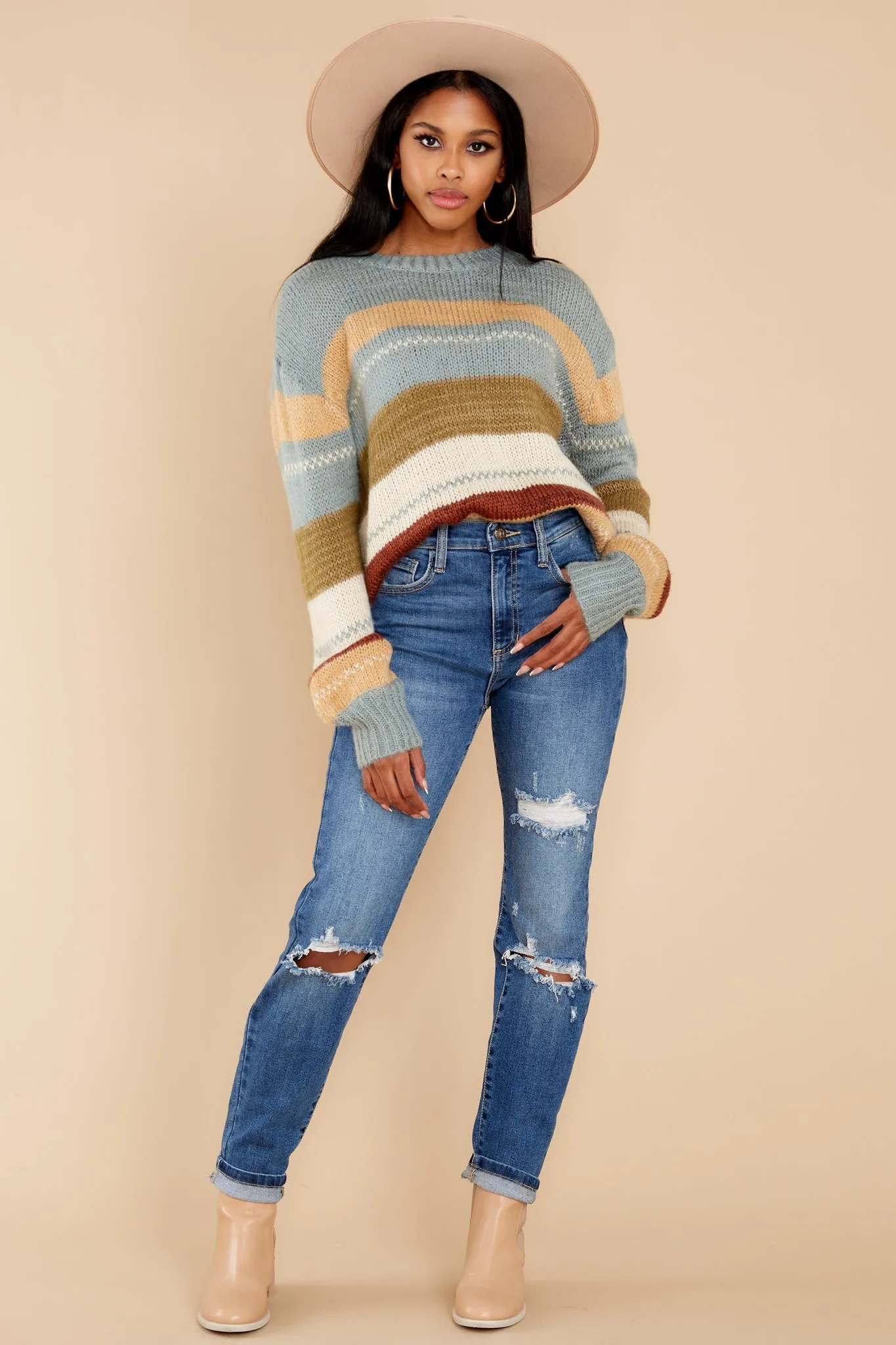 Constant Change Grey Colorblock Sweater