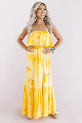 Craving Cabo Tie Dye Maxi In Yellow