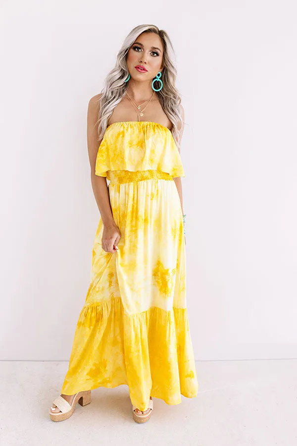 Craving Cabo Tie Dye Maxi In Yellow