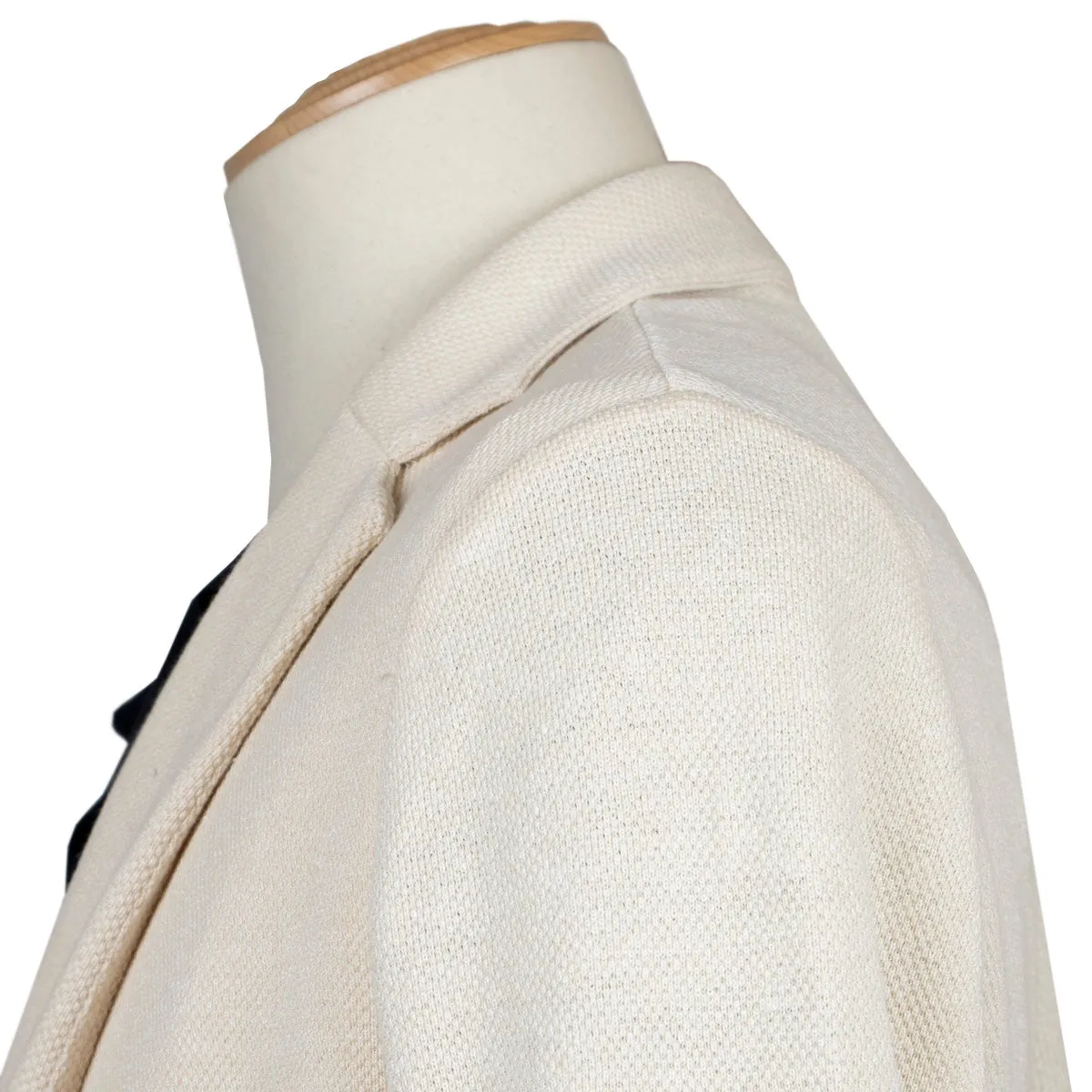 Cream Linen & Cotton Italian Knitted Unstructured Blazer