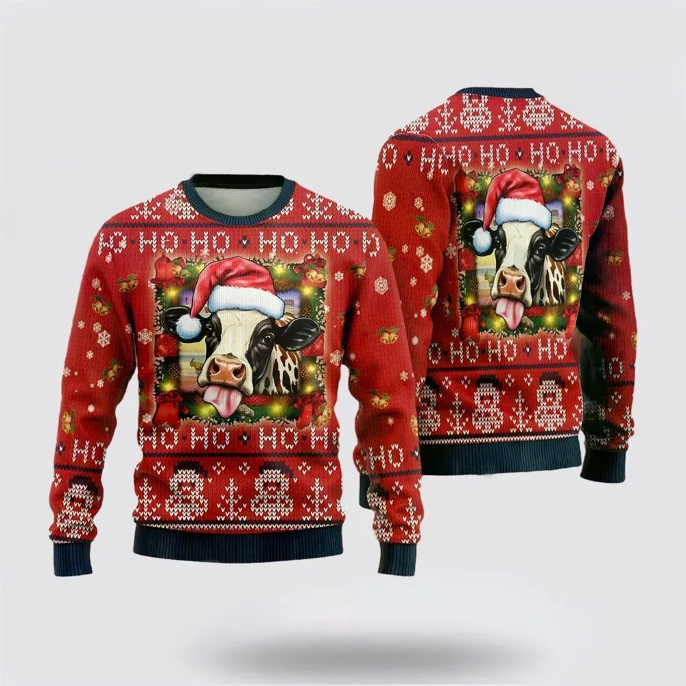 Dairy Cows Ugly Christmas Sweater, Farm Sweater, Christmas Gift, Best Winter Outfit Christmas