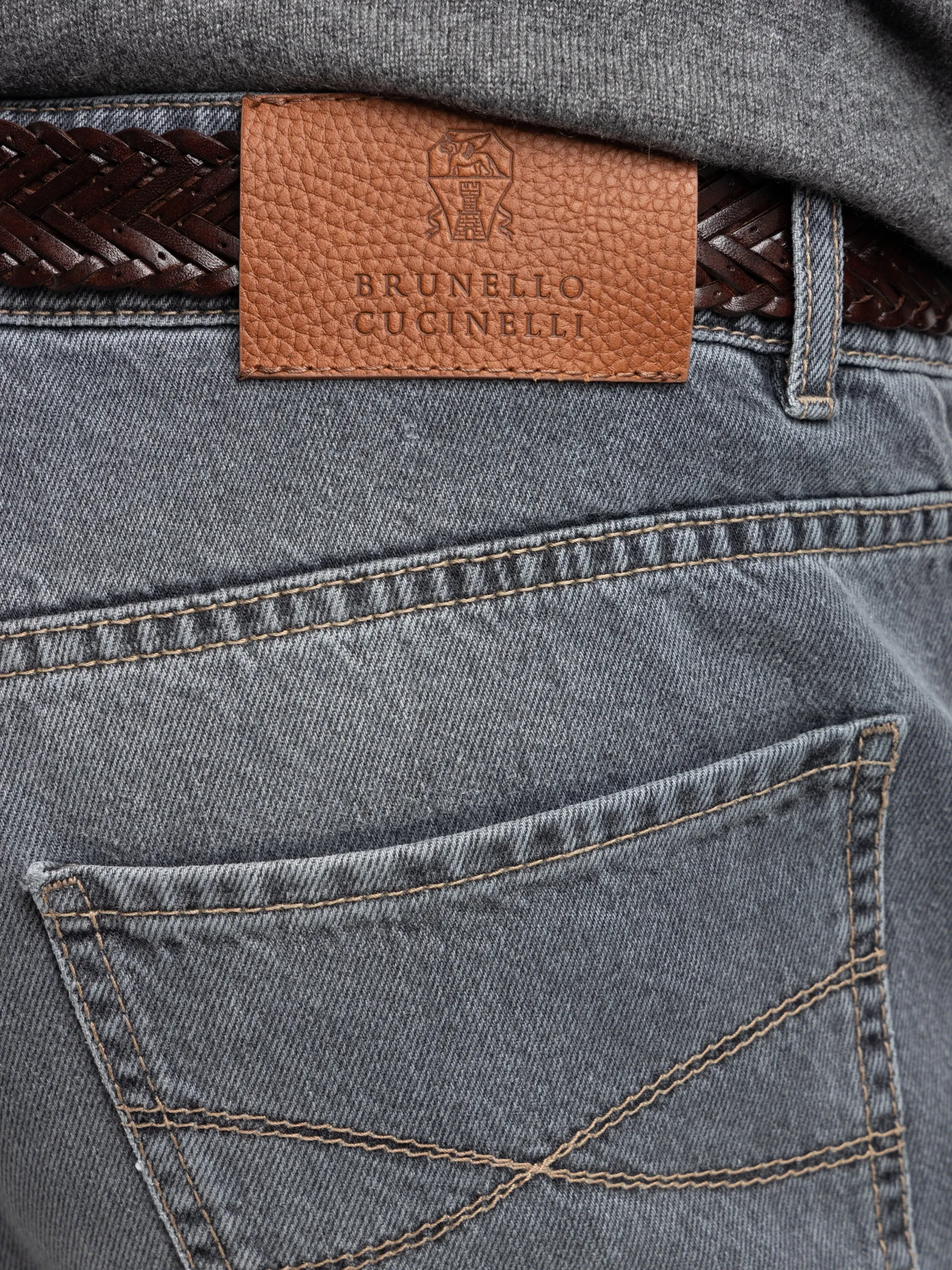 Dark Grey Leisure Fit Five-Pocket Jeans