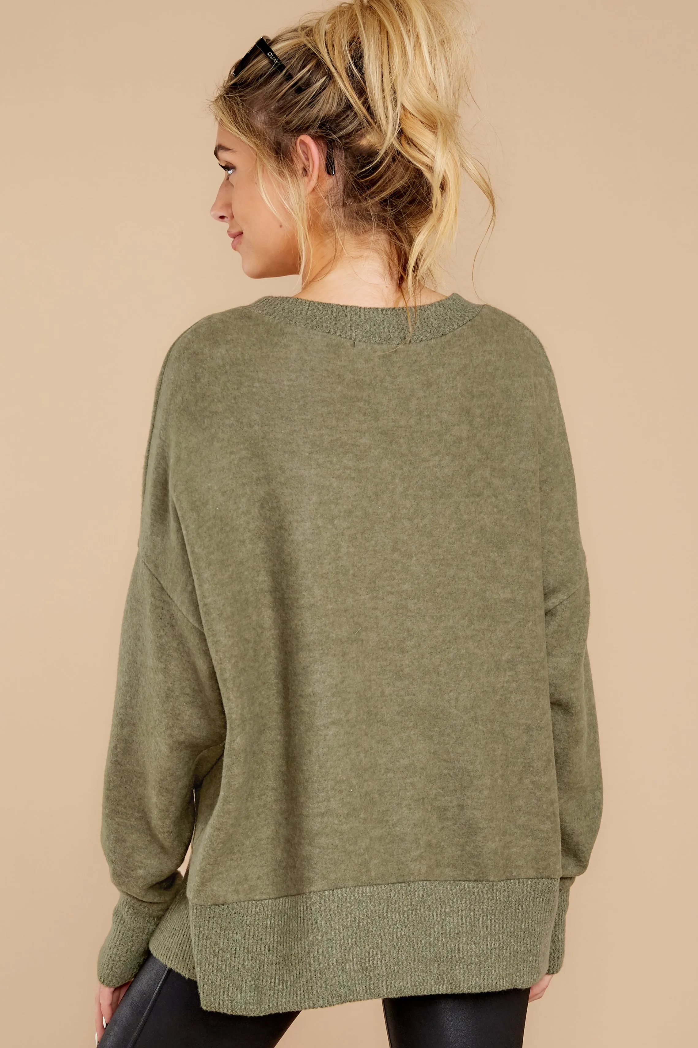 Day After Day Heather Green Sweater