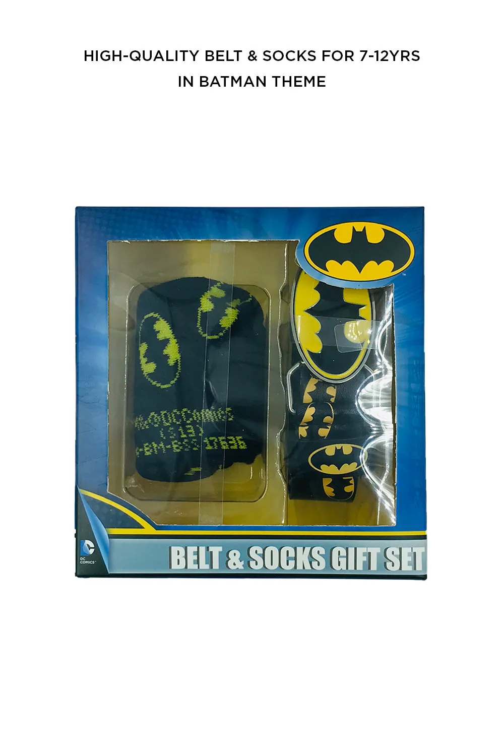 DC Batman Belt & Sock Set 7-12yrs