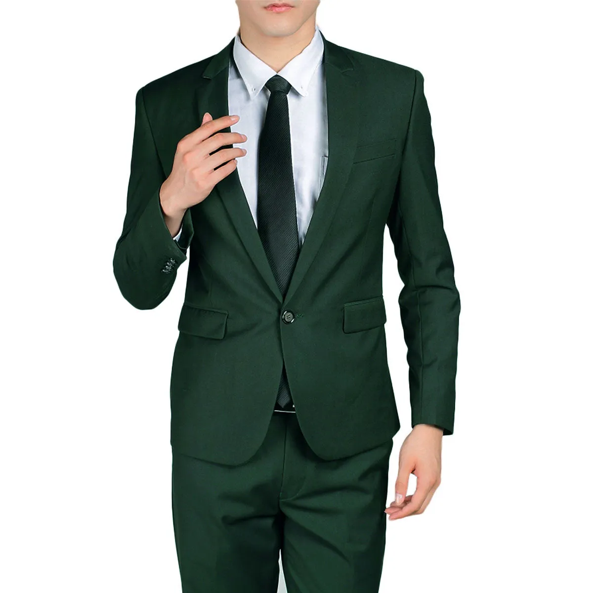 Deep Green Stylish One Button Casual Blazer