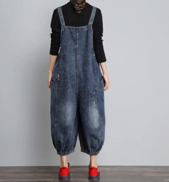 Denim Loose Casual Spring Denim Overall Women Jumpsuits Dress