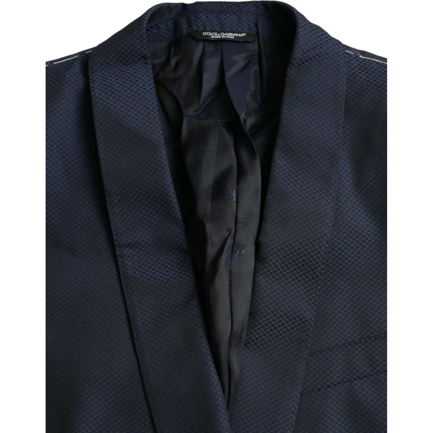 Dolce & Gabbana Blue MARTINI Shawl Single Breasted Blazer