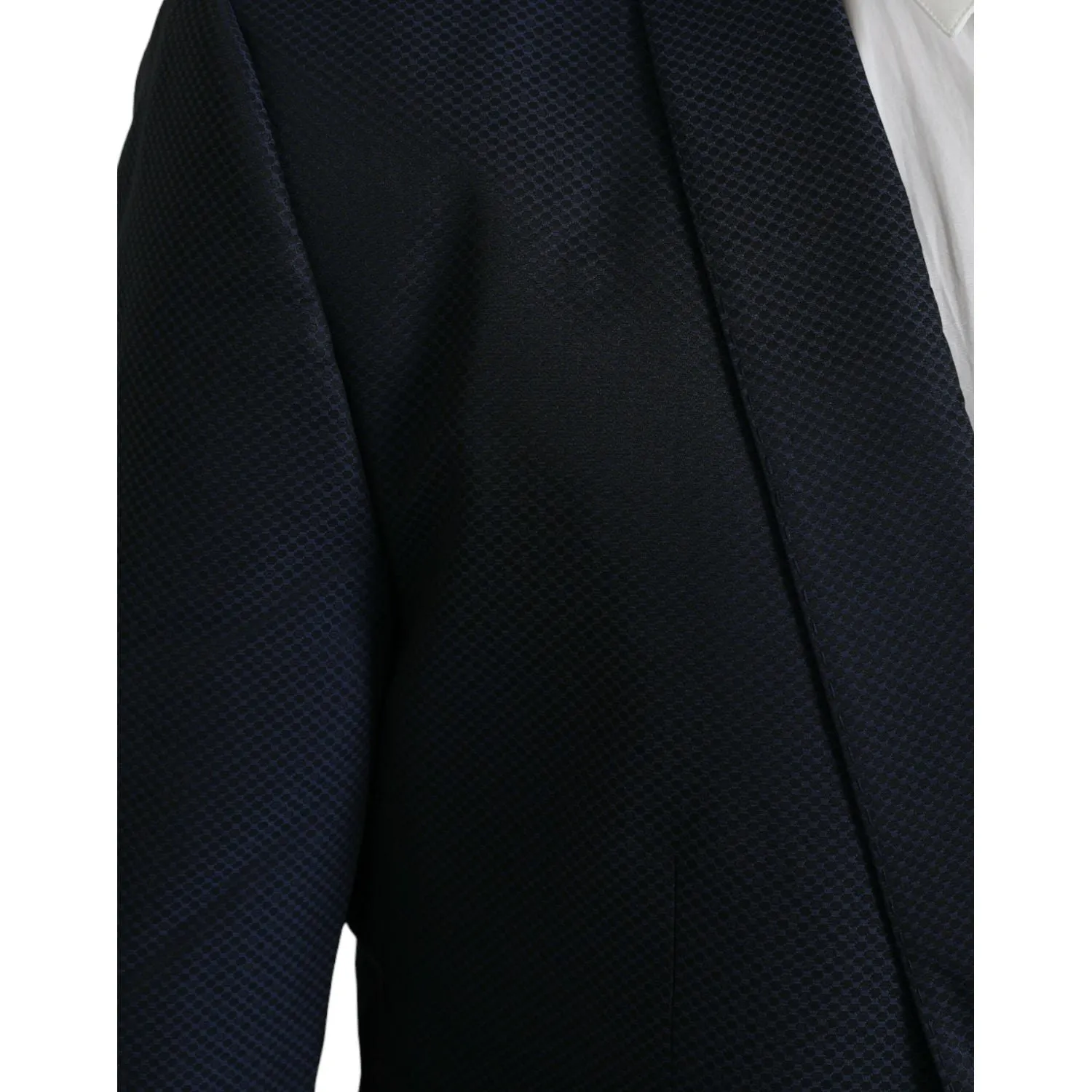 Dolce & Gabbana Blue MARTINI Shawl Single Breasted Blazer