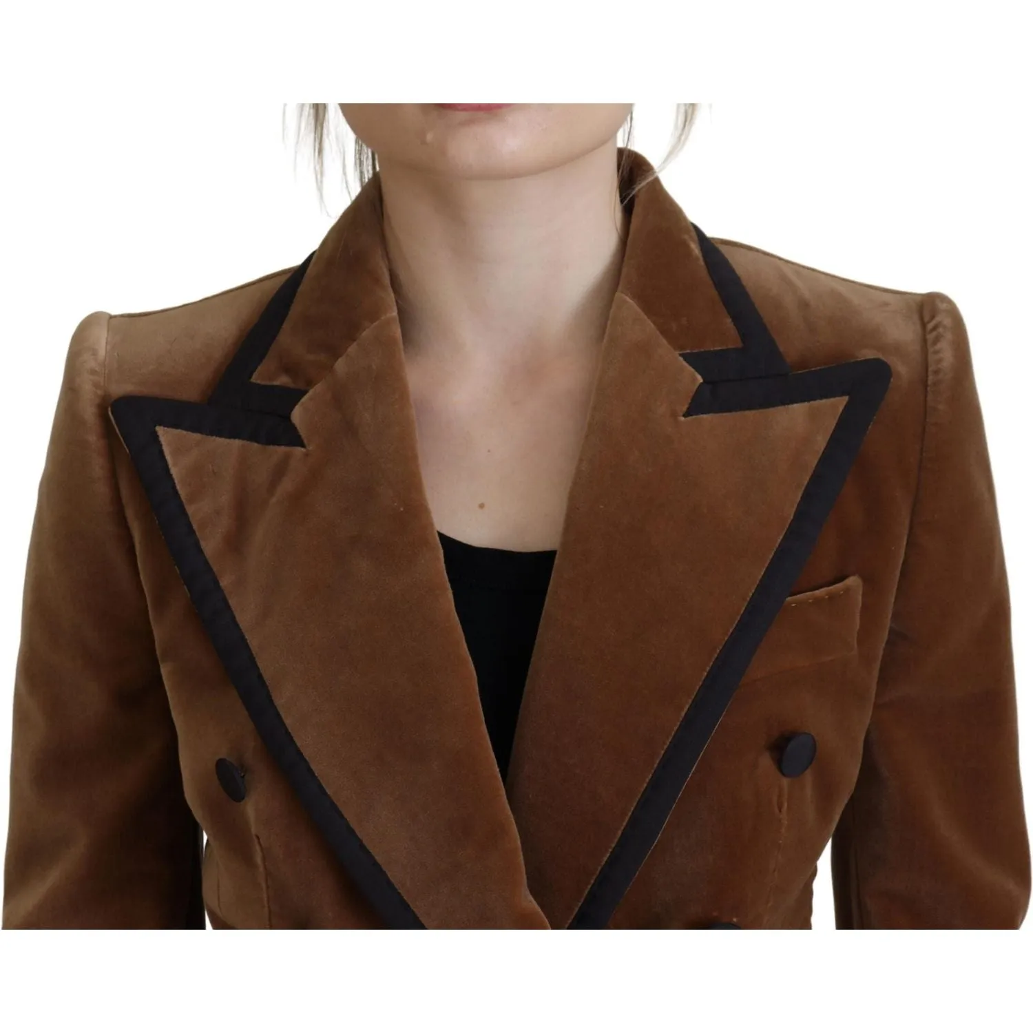 Dolce & Gabbana Elegant Double Breasted Brown Blazer Jacket