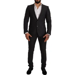 Dolce & Gabbana Elegant Gray Martini Wool Suit