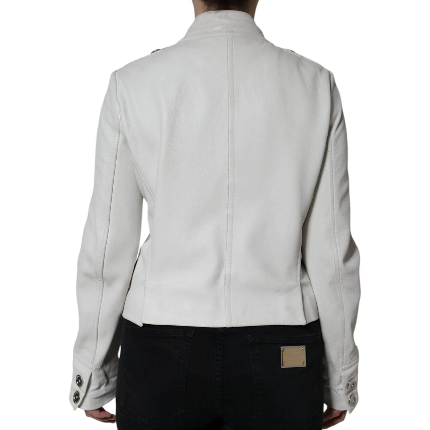 Dolce & Gabbana White Double Breasted Blazer Coat Jacket