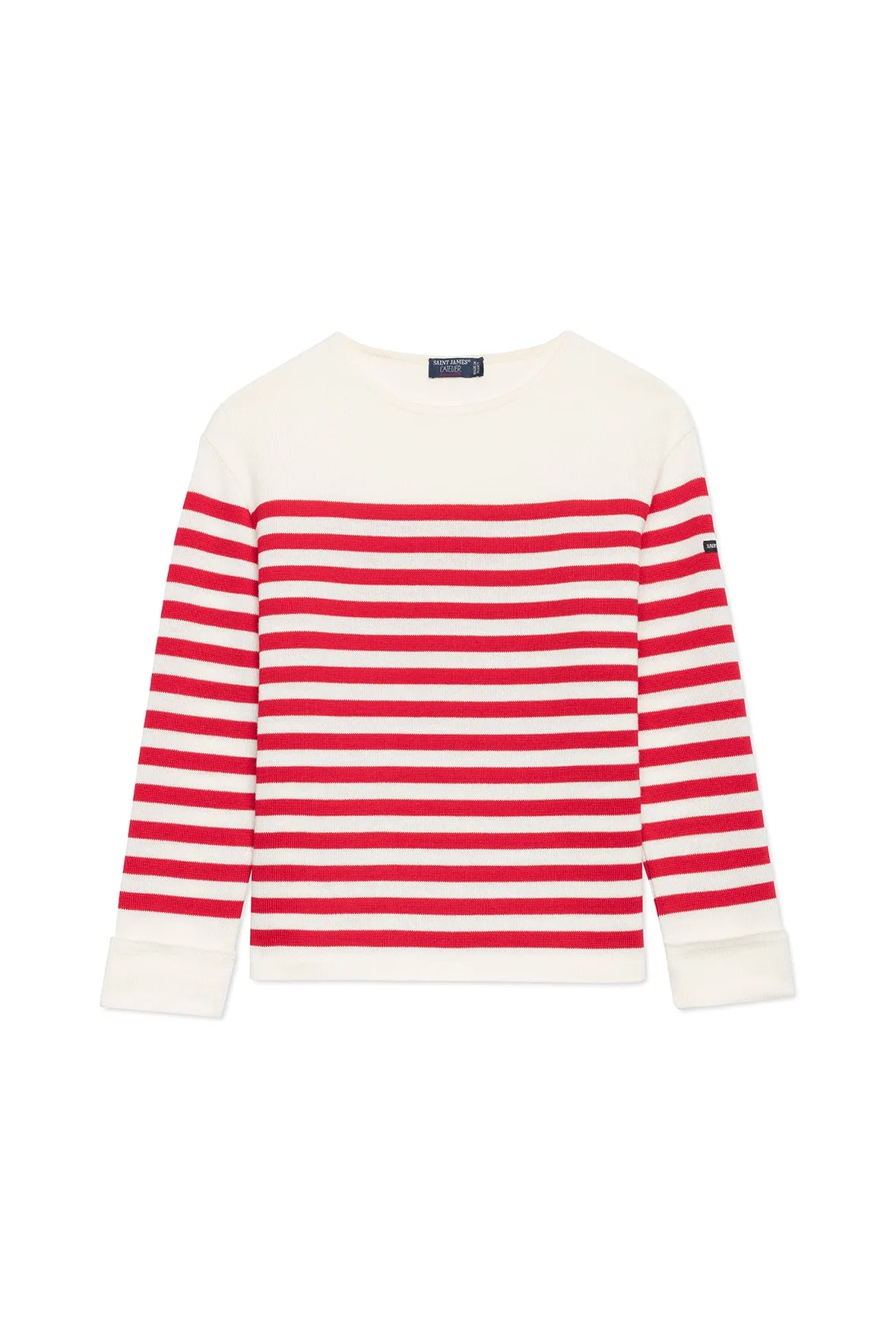 ECRINS - Striped Sweater in Soft Wool for Women (IVORY / RED)