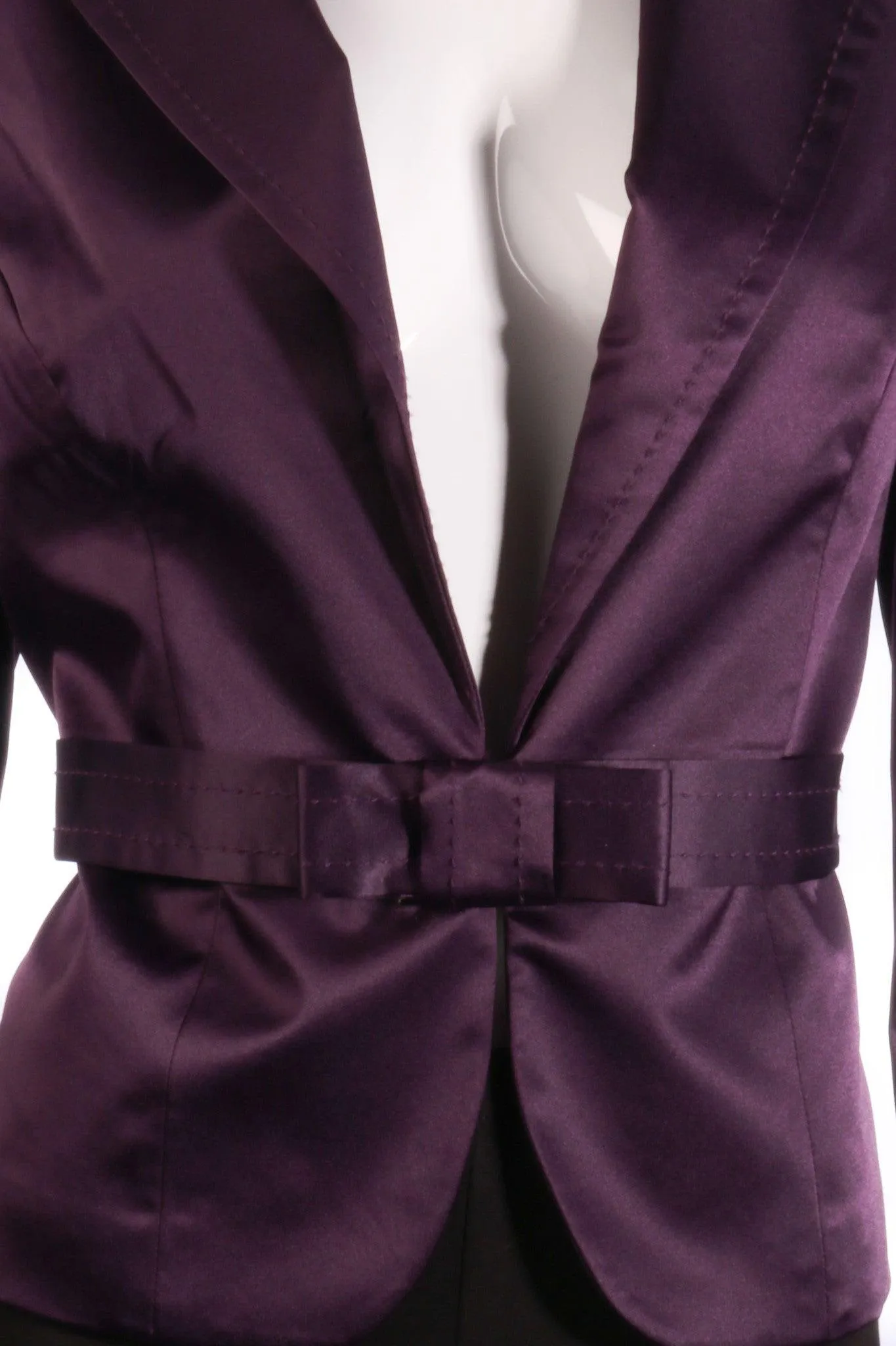 Edina Ronay Jacket Purple with Bow Design Belt Size 14