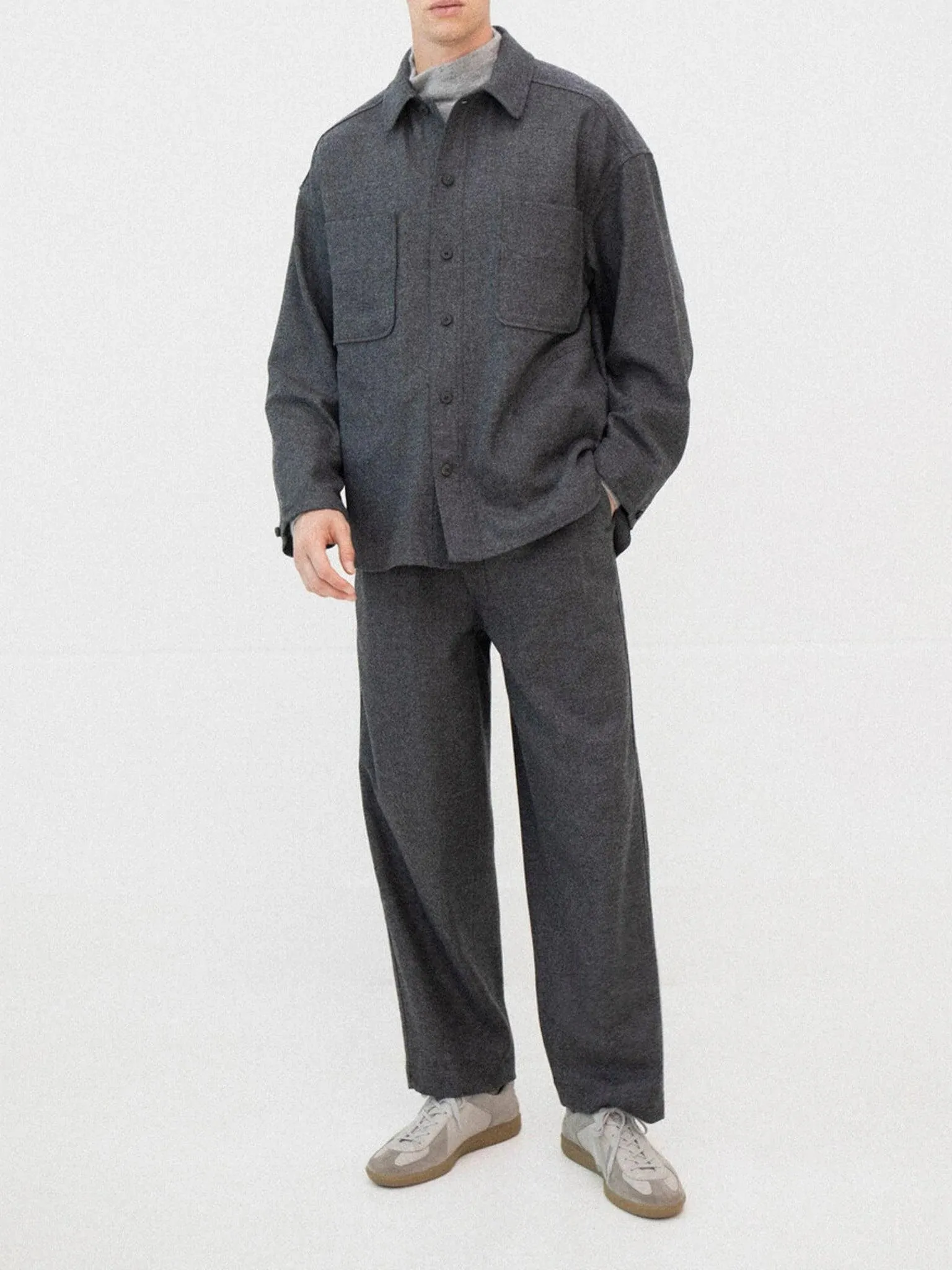 English Wool Shirting Jacket - Gray