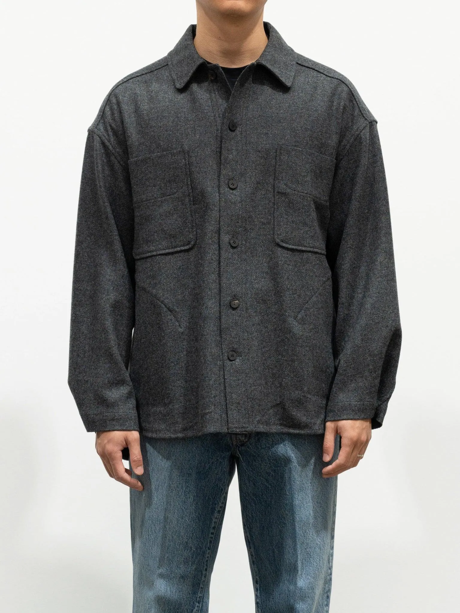 English Wool Shirting Jacket - Gray