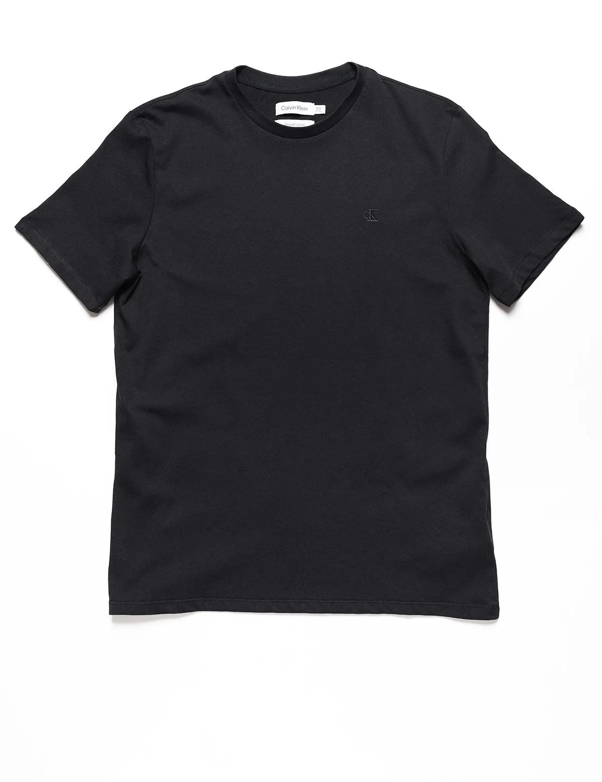 FINAL SALE: Short Sleeve Smooth Cotton Solid Crewneck Tee - Black Beauty