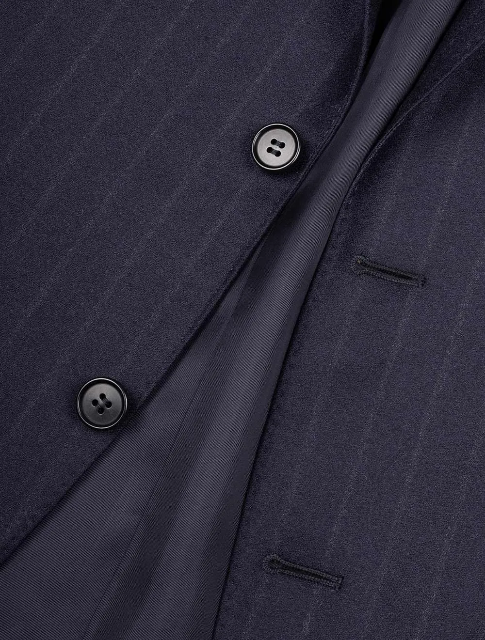 Flannel Stripe Suit Navy