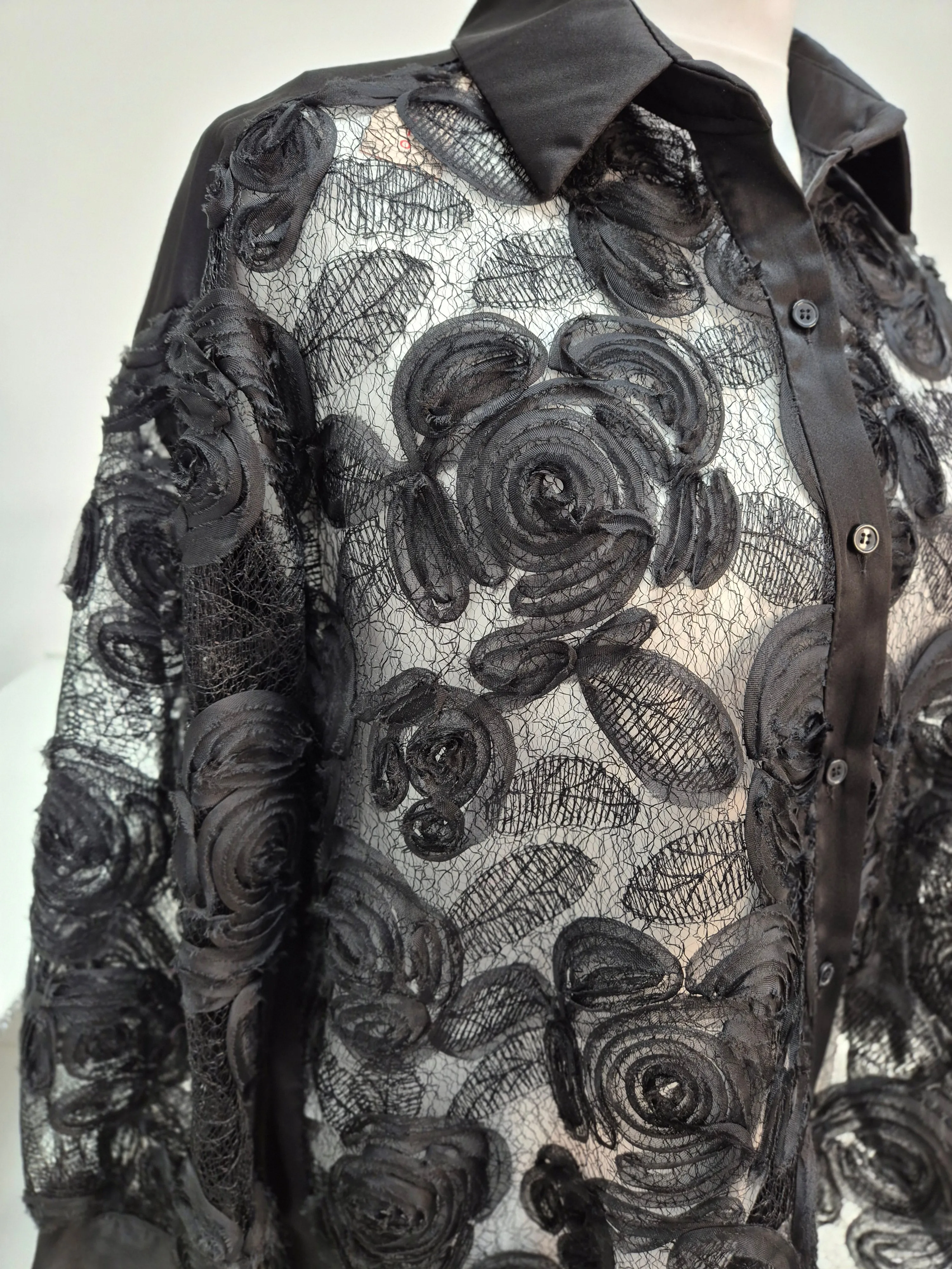 Floral Shirt - Black (Curvy)